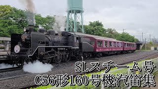 【蒸気機関車汽笛】C56形160号機汽笛集(京都鉄道博物館SLスチーム号)