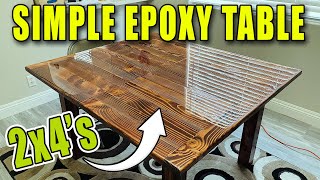 Create A Very Simple Epoxy Table From 2x4's - Cheap DIY Table Making