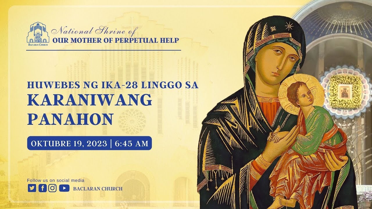 Baclaran Church: Huwebes Ng Ika-28 Linggo Sa Karaniwang Panahon - YouTube