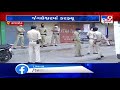 coronavirus police conduct patrolling on horses in rajkot tv9news