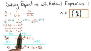 Solving Equations with Rational Expressions Practice 4 - Visualizing Algebra
