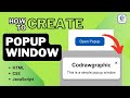 How to create a Popup window in HTML CSS JS