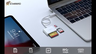 KiWiBiRD USB-C 3.1 CF SD Micro SD Card Reader for CompactFlash SDHC SDXC for MacBook iPad Galaxy S22