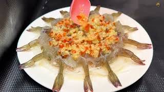 How to make steamed shrimp with vermicelli and spicy and sour sauce