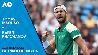 Tomas Machac v Karen Khachanov Extended Highlights | Australian Open 2024 Third Round