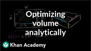 Optimization: box volume (Part 2) | Applications of derivatives | AP Calculus AB | Khan Academy