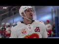 mikael backlund fakes drags then fires a perfectly placed shot through traffic