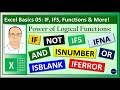 Excel 365 Basics #5: IF Function & Logical Tests IFS, IFNA, OR, AND, NOT, ISNUMBER Functions More