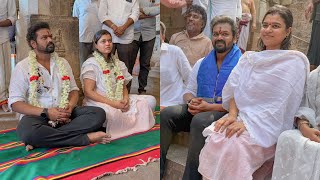 Manchu Manoj With Wife Manchu Bhuma Mounika Reddy at Pedda Ahobilam Temple | Manchu Manoj Daughter