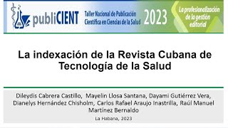 La indexación de la Revista Cubana de Tecnología de la Salud