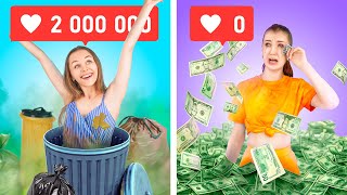 Rich Unpopular Girl vs Broke Popular Girl