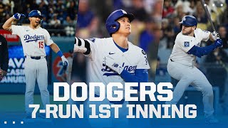 Dodgers MASSIVE 7-run first inning (feat. Shohei and Freddie Freeman homers!) | ドジャースハイライト