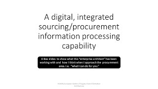 Integrated procurement information processing capability