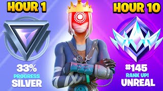 Silver to UNREAL SOLOS Ranked SPEEDRUN in 10 Hours (Chapter 5 Fortnite)