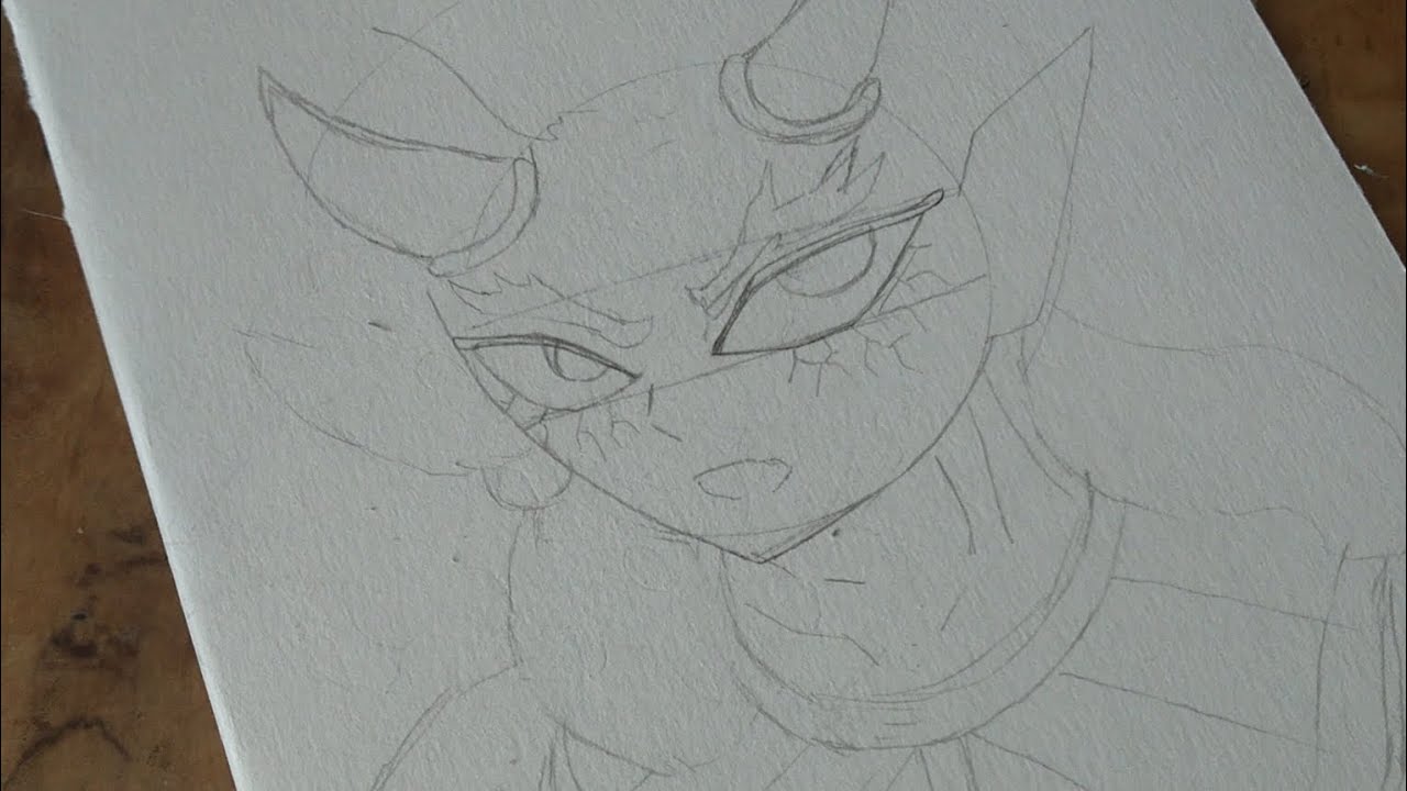 Drawing Hantengu Demon Slayer Part 01 Youtube