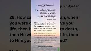 Surah 2 Al-Baqarah 28 connect  with Noble #quran  while #learning  #english  Grow in #deen  #islam