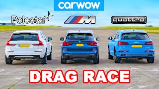 BMW X3 M40i vs Volvo XC60 Polestar vs Audi Q5e: DRAG RACE