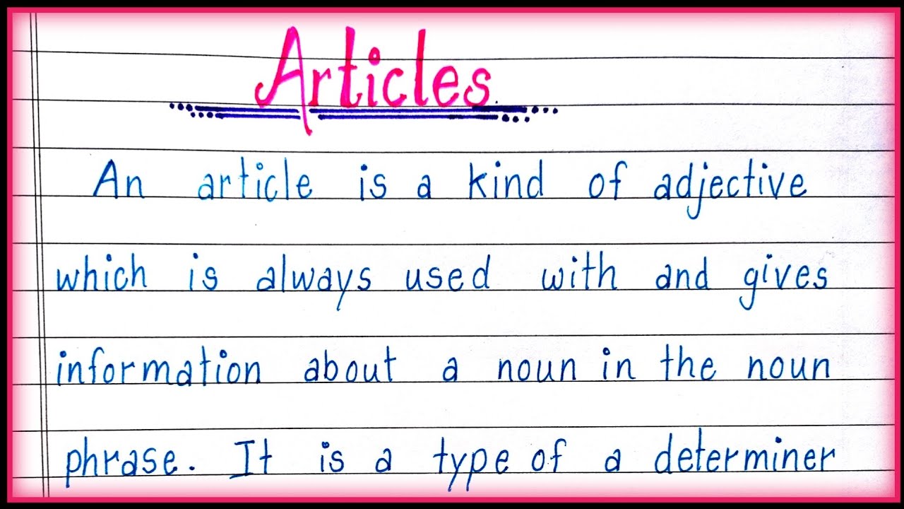 20 Sentences Using Articles In English Definition And 43 Off