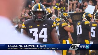 Iowa LB Jay Higgins leading the Hawkeye defense