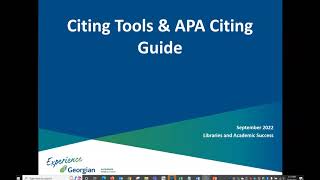 Citing Tools and APA Citing Guide.