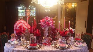 Pink \u0026 Red Valentines Tablescape - Valentines Table Setting Ideas