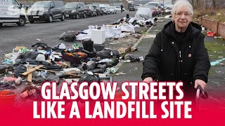 Glasgow streets look like a landfill site with disgusting piles of rubbish everywhere