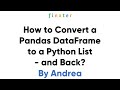 Pandas DataFrame to Python List - and Vice Versa