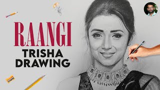 Raangi Trisha Pencil Drawing | Actress Drawing | Live Art Chennai