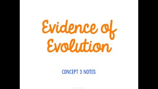 Unit 6 Evolution Concept 3 Notes *UPDATED*
