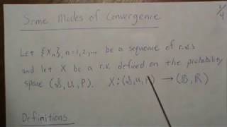 Basic Limit Theorems (1/11): Some Modes of Convergence