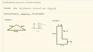 1 4f Simplify Algebraic Expressions – Perimeter Problems