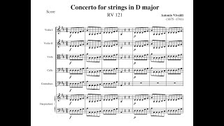 Antonio Vivaldi - Concerto for Strings in D major RV 121 (Sheet Music Score)
