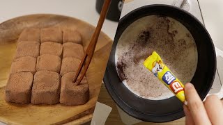 SUB) Chewy Pave Chocolate (milk \u0026 JETTY hot chocolate powder) ASMR Valentine Day 