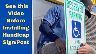 Parking Lot Handicap Sign Install
