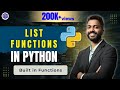 Lec-22: List Functions In Python 🐍 | Built in Functions Python 🐍