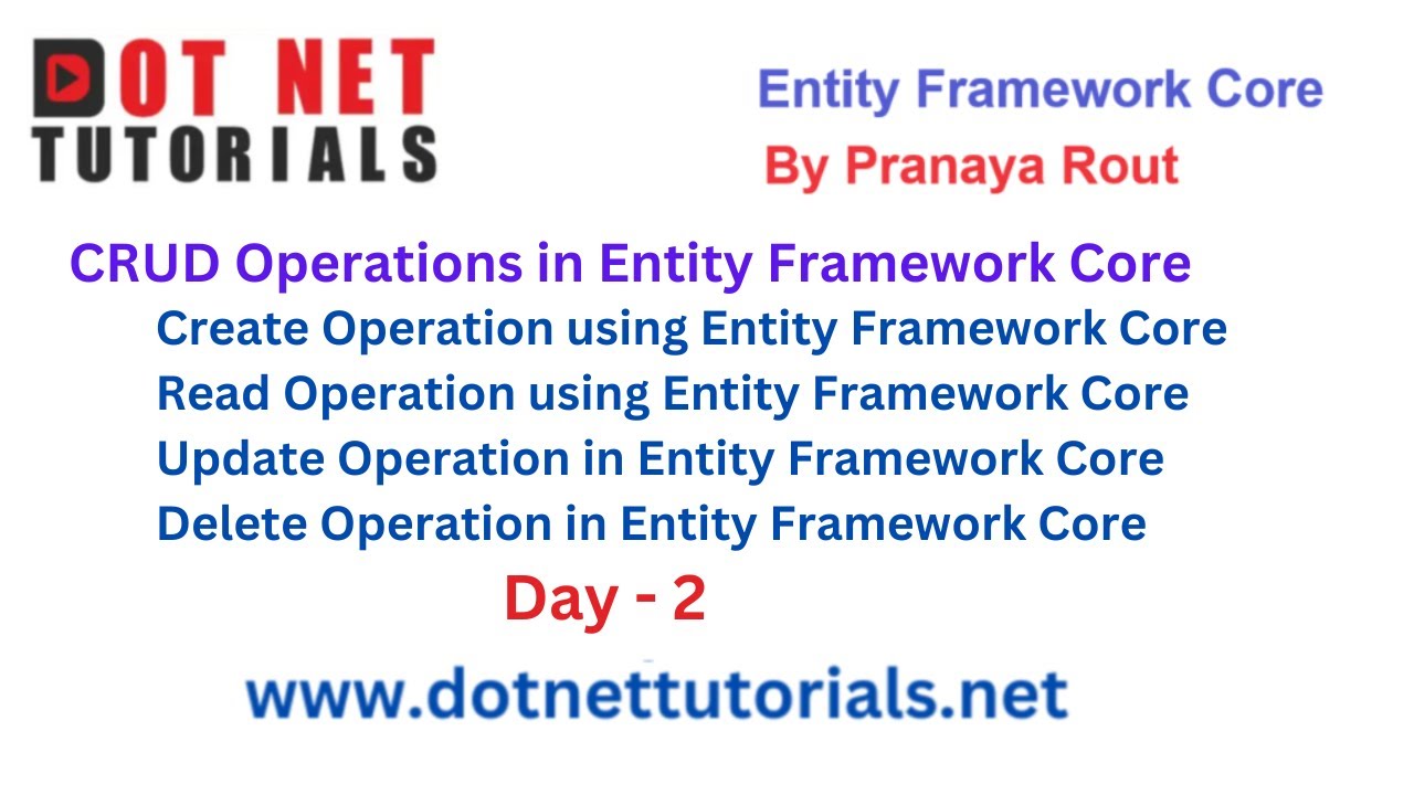 Crud Operations In Entity Framework Core Day 2 By Pranaya Rout