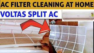 AC FILTER CLEANING STEP BY STEP AT HOME || VOLTAS SPLIT AC FILTER CLEANING || DIY