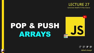 pop and push array in javascript I JavaScript Array Pop & Push Tutorial in Urdu