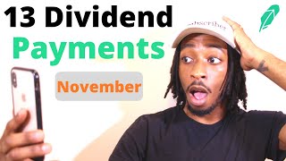 Robinhood Portfolio 2019 | 13 Dividend Payments | November