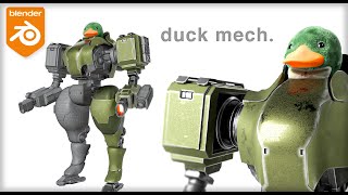 Modeling a Duck Piloting A Robot in Blender