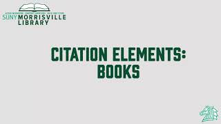 Citation Elements Books
