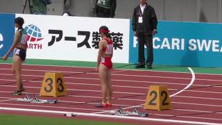 女子200m予選2組　U18日本選手権R01