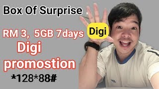 Digi Box Of surprise Get RM 3, 5GB 7 days buy now \u0026 Enjoy Your internet 2021