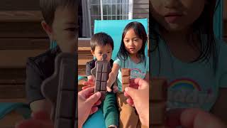 Cute baby pranks sister with chocolate 👶🏻🤣❤️👧🏻🍫✅🌈🚀😍