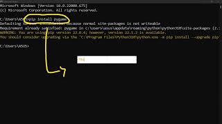 Quick fix: How to run pip package installation in the cmd (Python)(Windows)