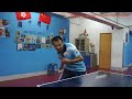 前國家隊隊員 董倫教練 教你正手拉下旋球 coach dong lun demo forehand counter backspin