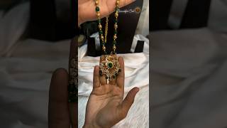 Green beads with Gold balls||Gundla mala cz locket#subscribe #goldjewellery #beadsjewelrymaking