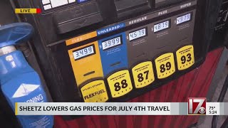 Sheetz drops gas to under $4 a gallon through July 4 weekend