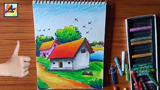 scenery drawing//oil pastel//drawing oil pastel//easy drawing oil pastel//oil pastel drawing//
