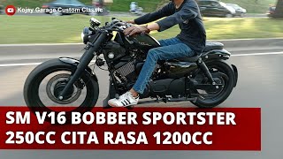 SM V16 Custom Modifikasi Bobber Sportster Black History | Kojay Garage